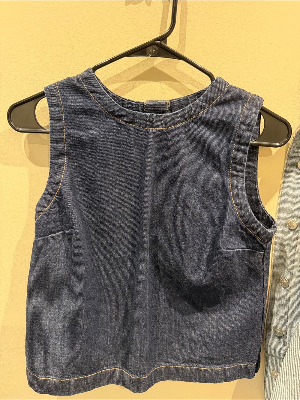 Abercrombie Sleeveless Denim Top - Dark Blue